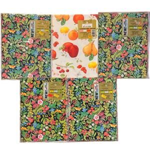 Vtg Forget Me Not Fruit & Floral Gift Wrap Lot 5 Sheets NOS American Greetings